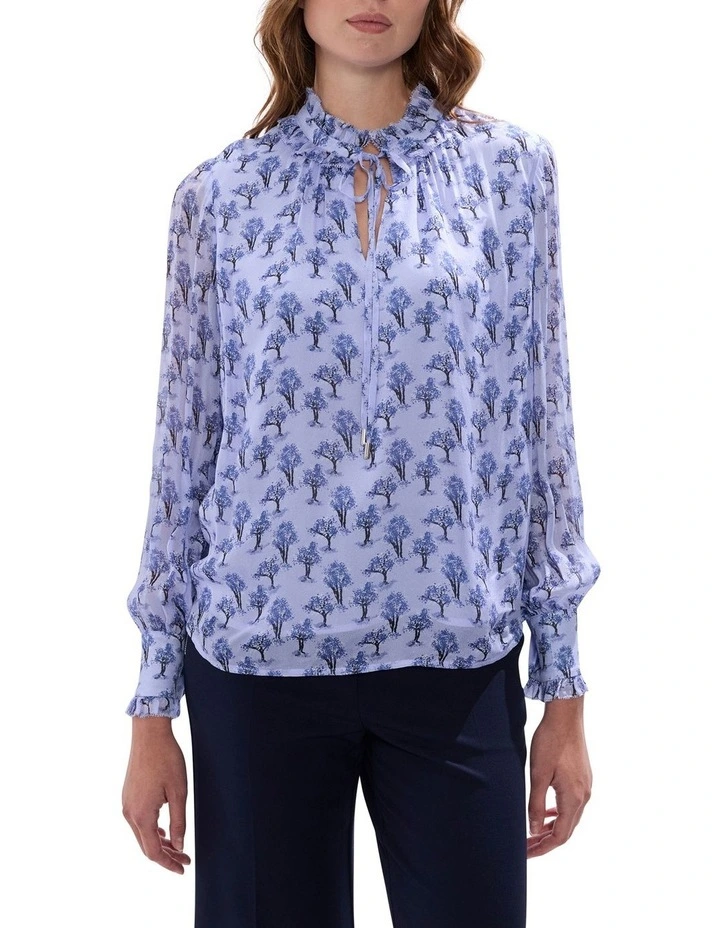 Take On Tree Blouse in Pearl Blue image 1