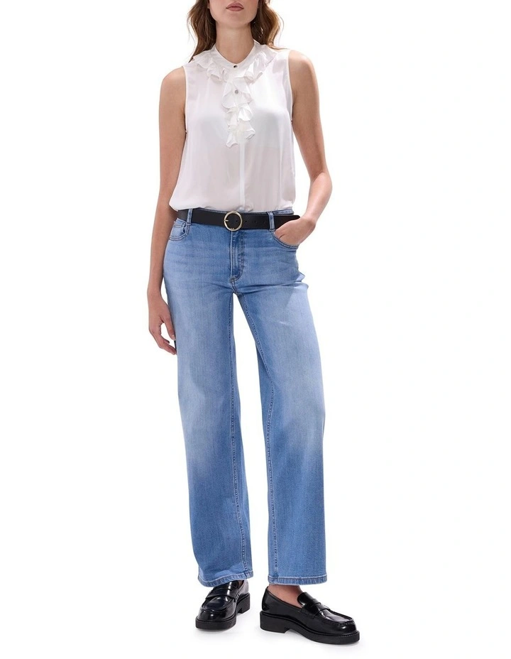 Maeve Frill Top in Ivory image 2