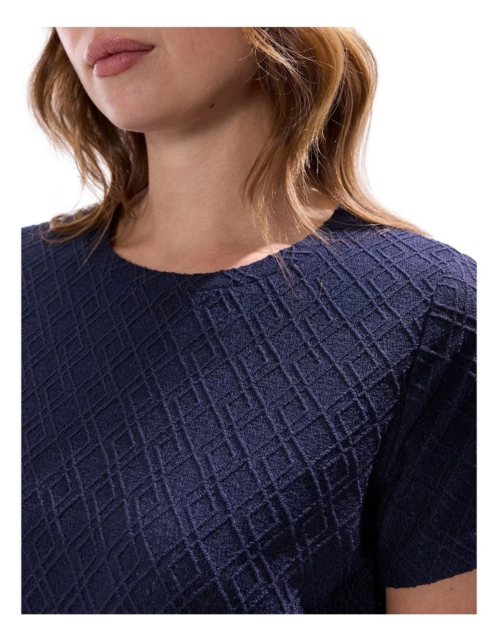 Thea Textured Lace Tee in Midnight image 3