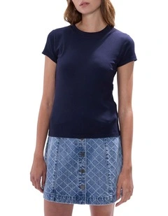 Ress Cotton Rib Tee in Midnight