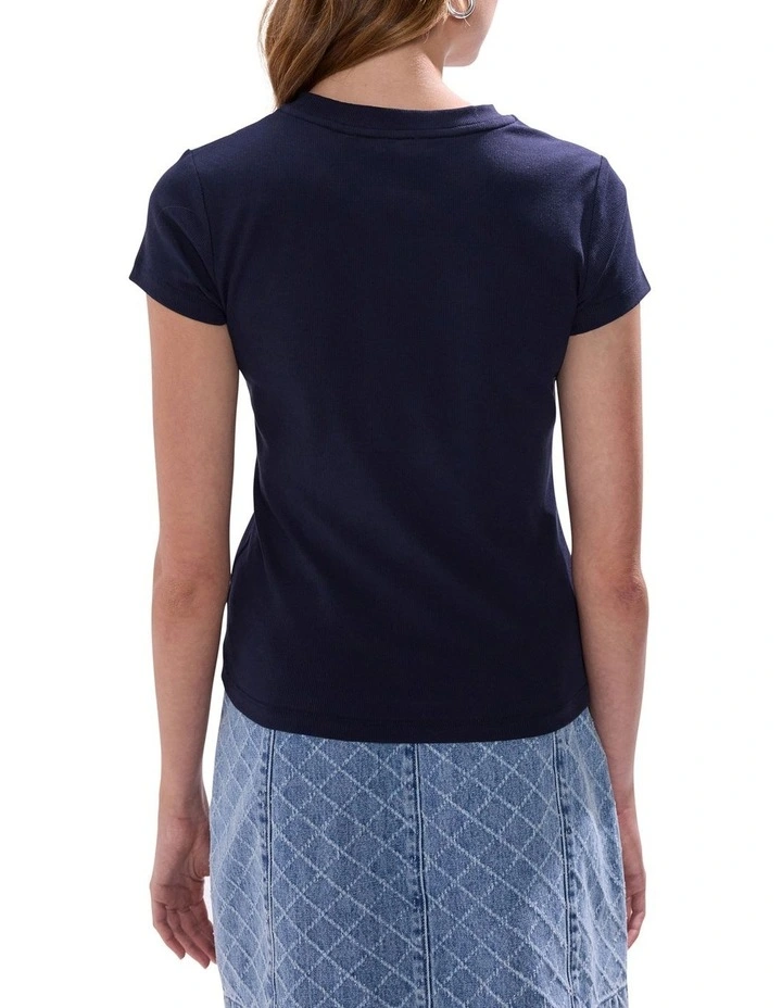 Ress Cotton Rib Tee in Midnight image 4