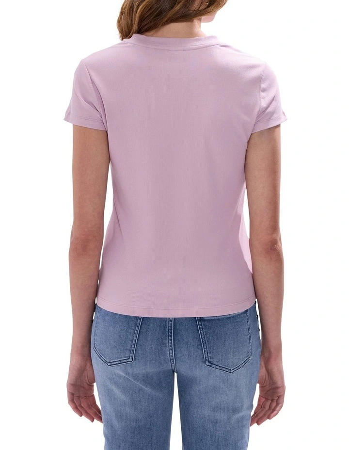 Ress Cotton Rib Tee in Blush Pink image 4