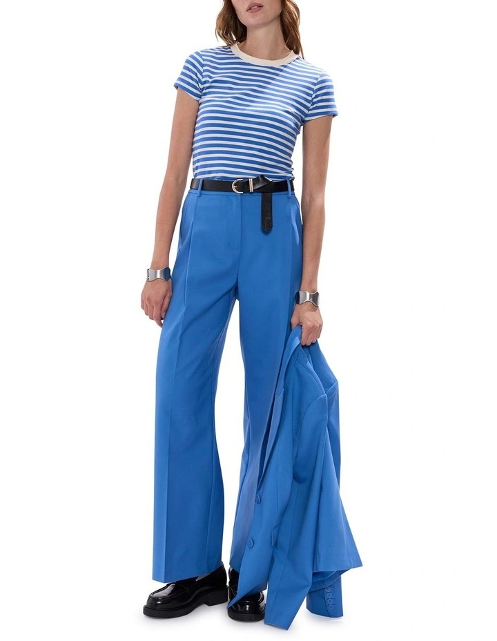 Ress Cotton Rib Tee in Blue Stripe image 2