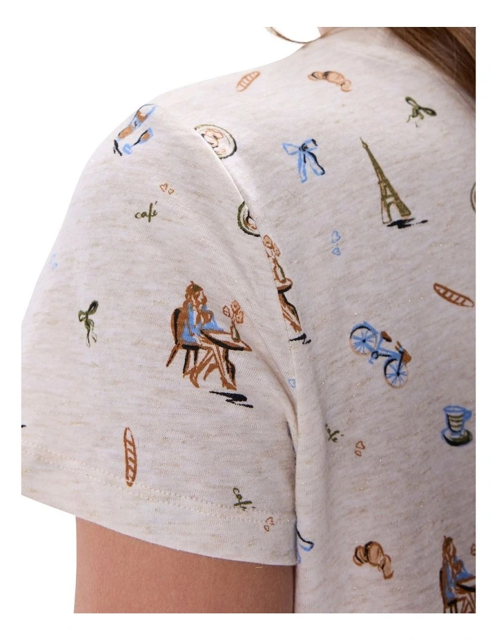 Eiffel For You Tee in Cream Multi image 3