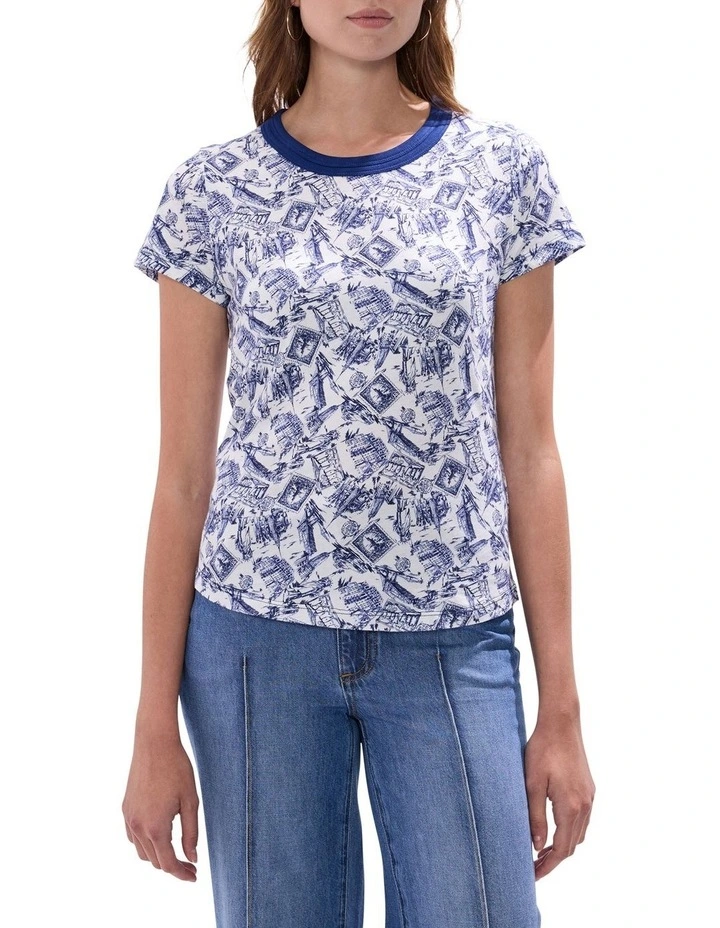 You Mean The Post To Me Tee in Ivory Multi image 1