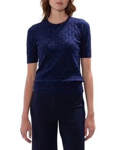 Thorns And Roses Speckle Knit in Midnight