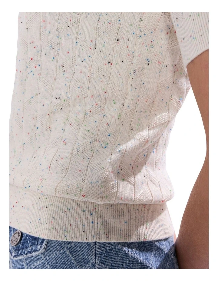 Thorns And Roses Speckle Knit in Ivory image 3