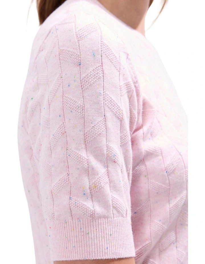 Thorns And Roses Speckle Knit in Blush Pink image 3