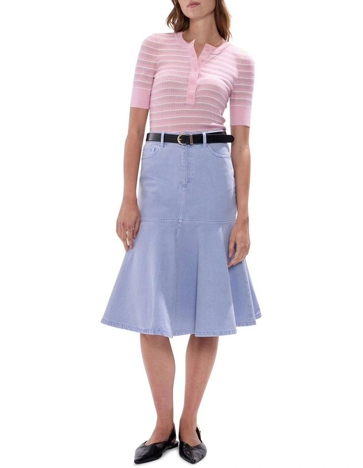 Keva Button Front Knit in Blush Pink image 2