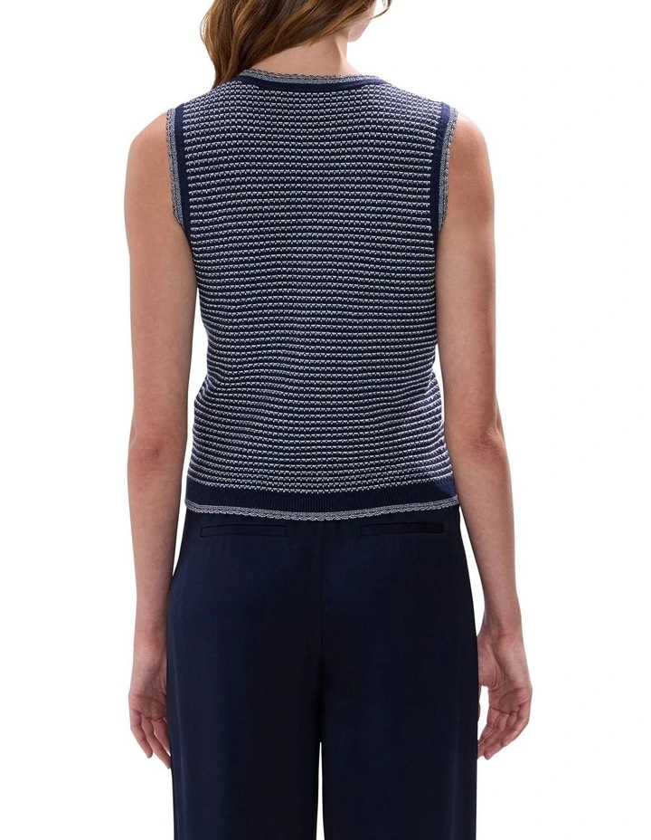 Dorian Knit Vest in Midnight Stripe image 4
