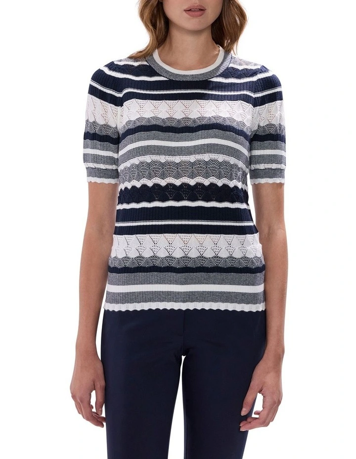 The Magician Stripe Knit Jumper in Midnight Stripe image 1