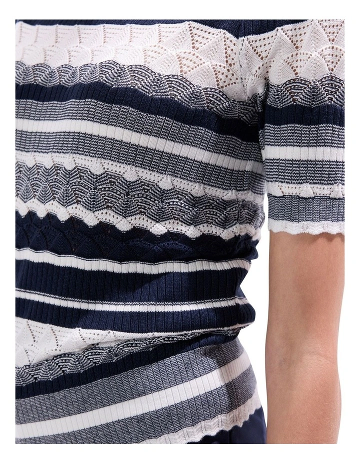 The Magician Stripe Knit Jumper in Midnight Stripe image 3