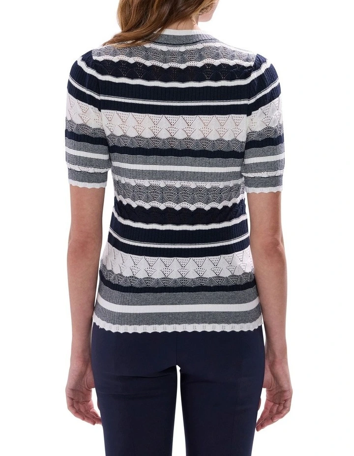 The Magician Stripe Knit Jumper in Midnight Stripe image 4
