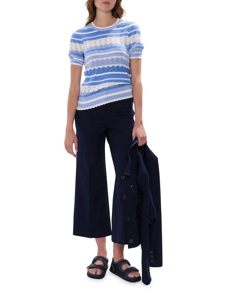 The Magician Stripe Knit Jumper in Blue Stripe image 2