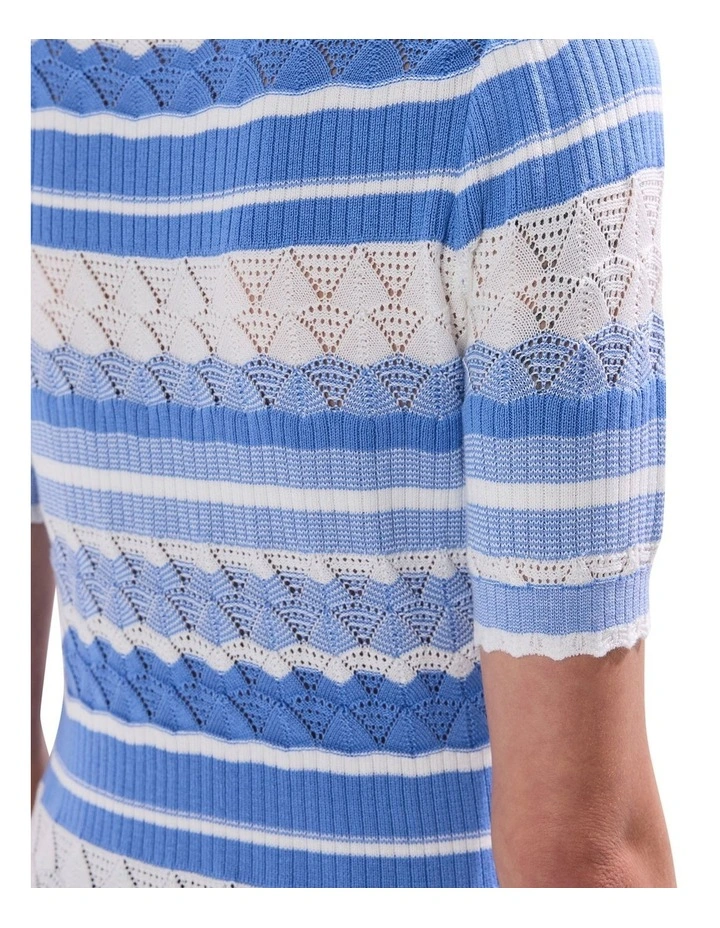 The Magician Stripe Knit Jumper in Blue Stripe image 3