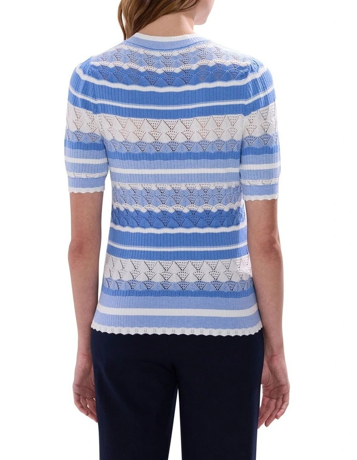 The Magician Stripe Knit Jumper in Blue Stripe image 4