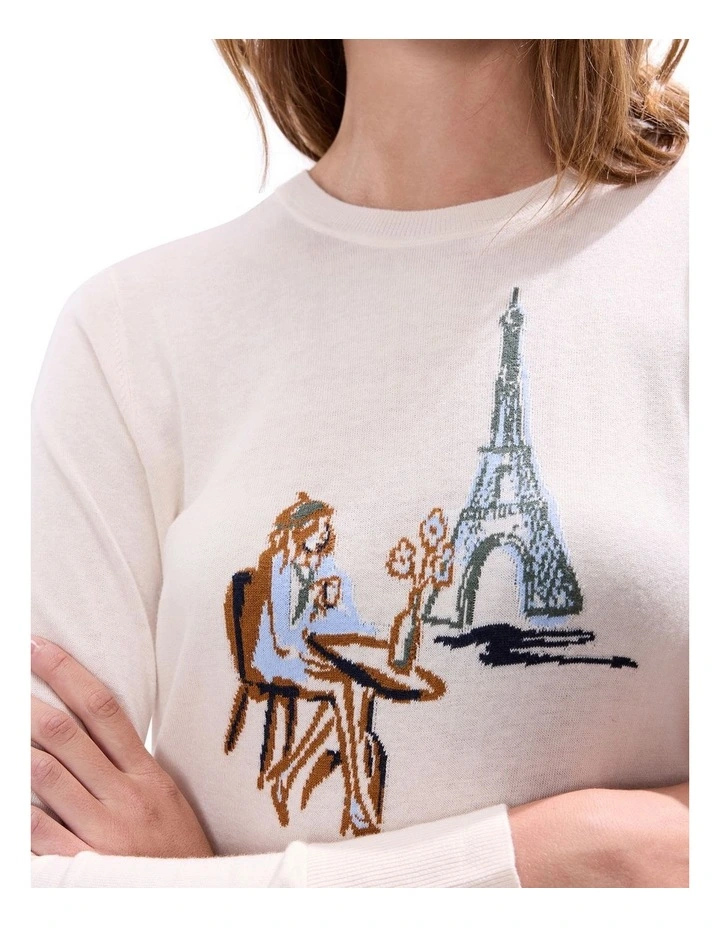 Eiffel For You Csc Knit in Cream Multi image 3