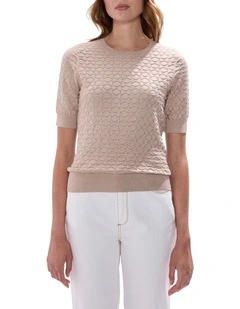 Shimmer Flames Knit in Champagne