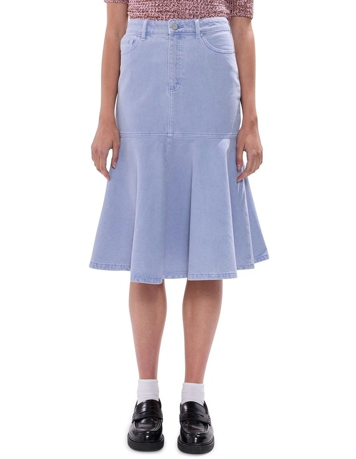 Gracie Denim Midi Skirt in Pearl Blue image 2
