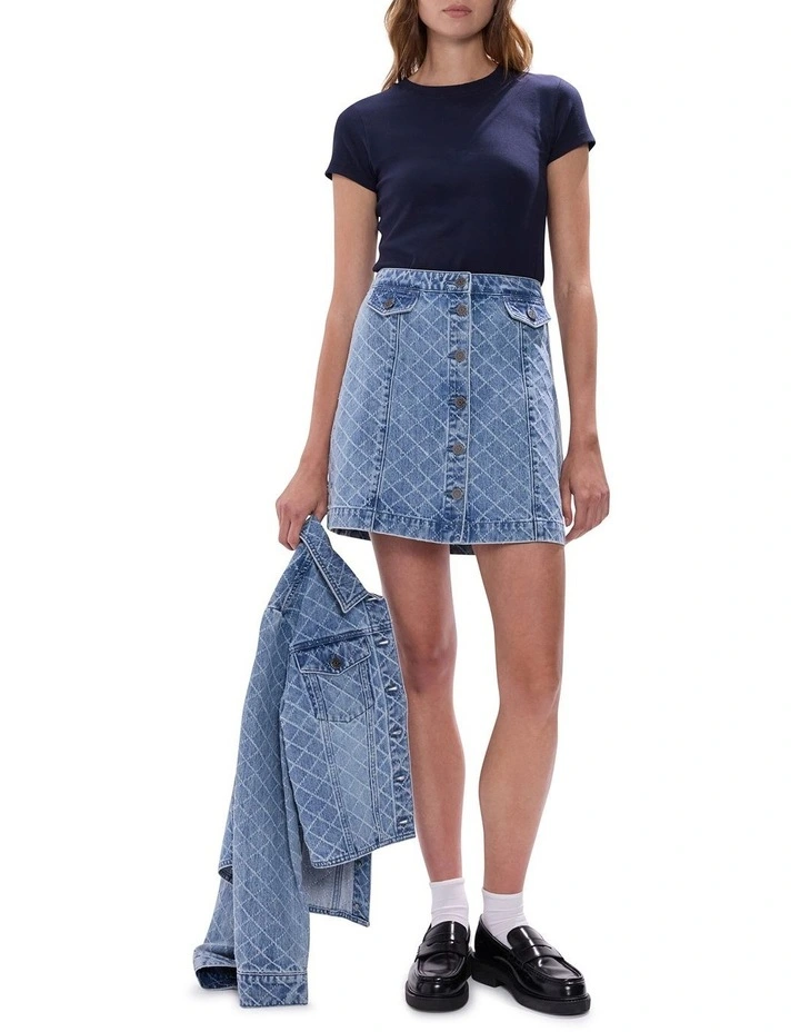 Sally Denim Mini Skirt in Light Blue image 1