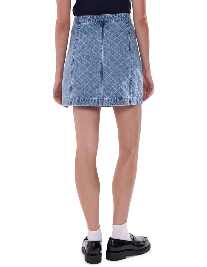 Sally Denim Mini Skirt in Light Blue image 4