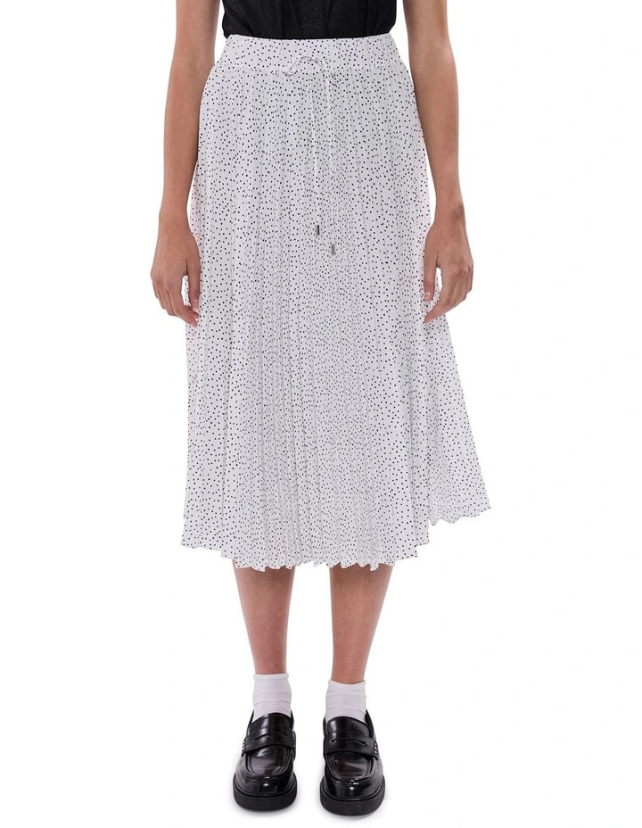 Empire Of Spots Midi Skirt in White Multi image 2