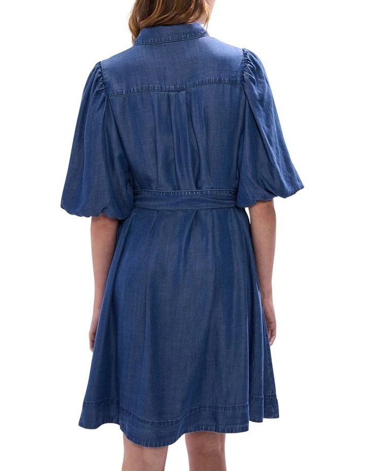 Deanna Chambray Dress in Calabria Blue image 4