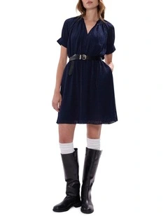 Gwyneth Jacquard Dress in Midnight
