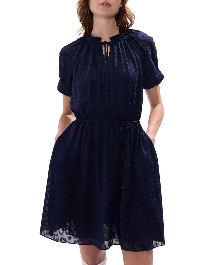 Gwyneth Jacquard Dress in Midnight image 2
