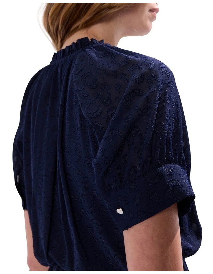 Gwyneth Jacquard Dress in Midnight image 3