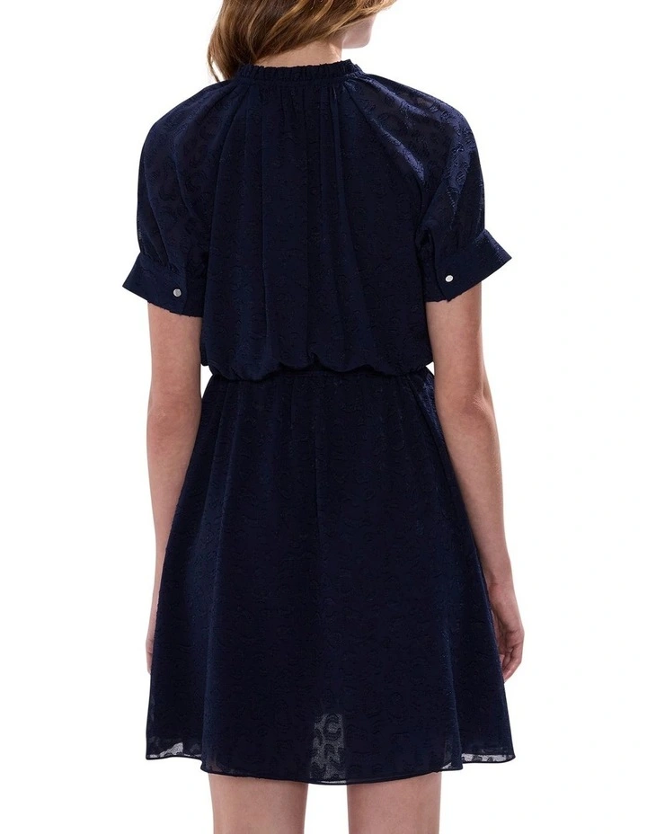 Gwyneth Jacquard Dress in Midnight image 4