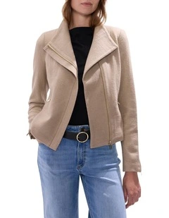 Lani Felted Wool Jacket in Sesame Brown