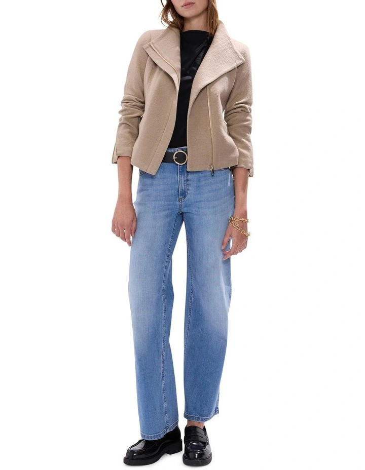 Lani Felted Wool Jacket in Sesame Brown image 2