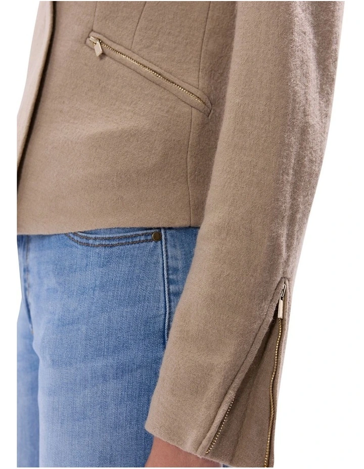 Lani Felted Wool Jacket in Sesame Brown image 4