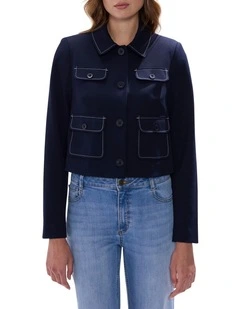 Logan Crop Jacket in Midnight