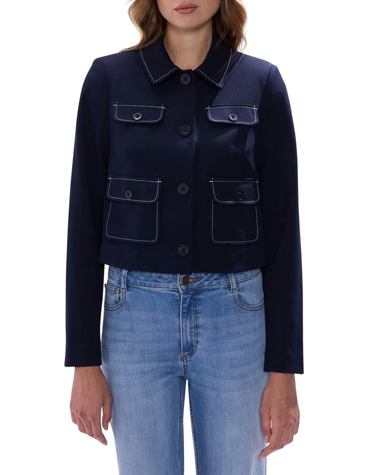 Logan Crop Jacket in Midnight image 1