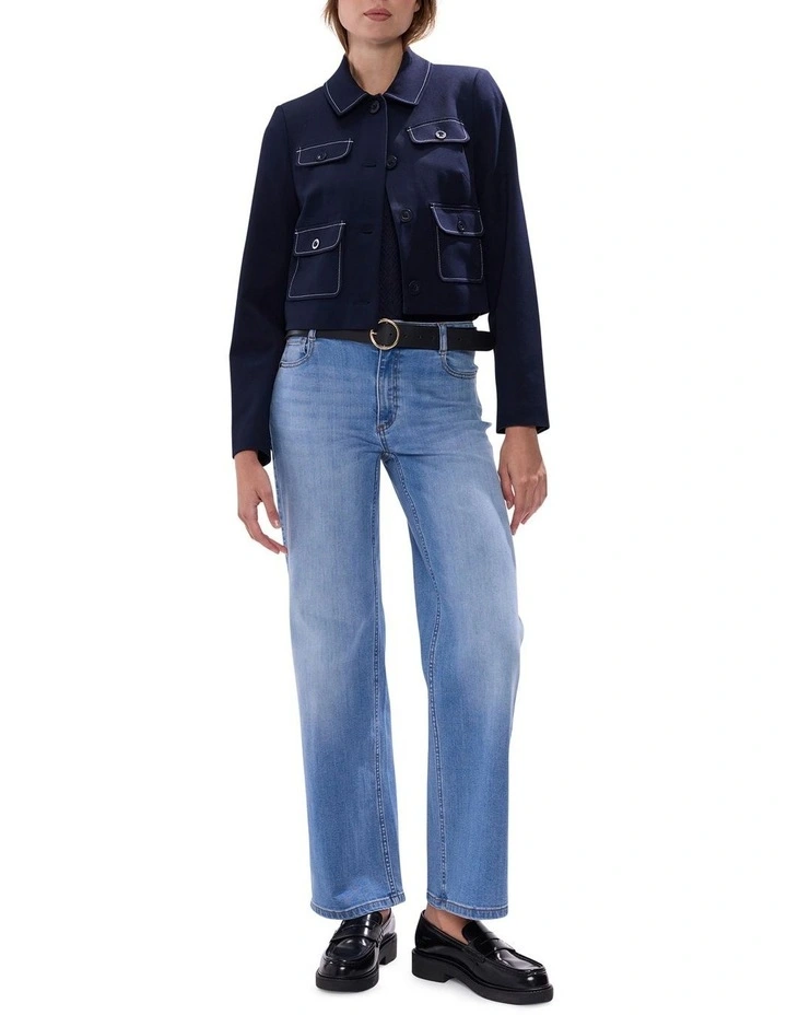 Logan Crop Jacket in Midnight image 2