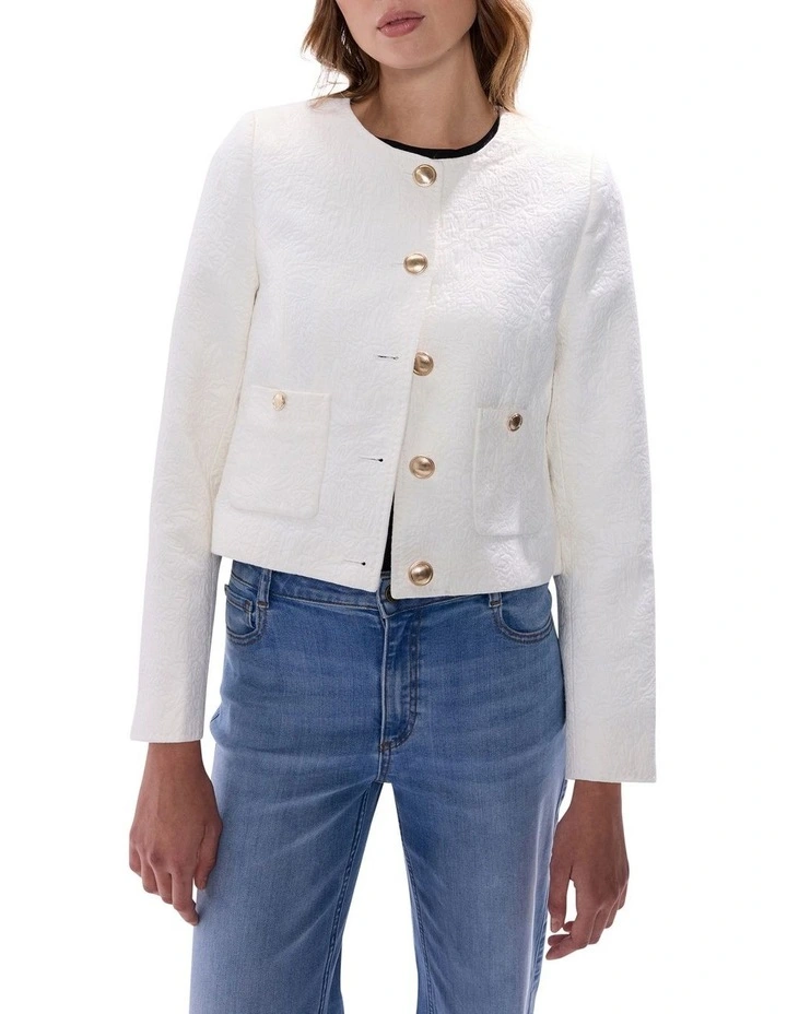 The Vault Jacquard Jacket in Ivory image 1