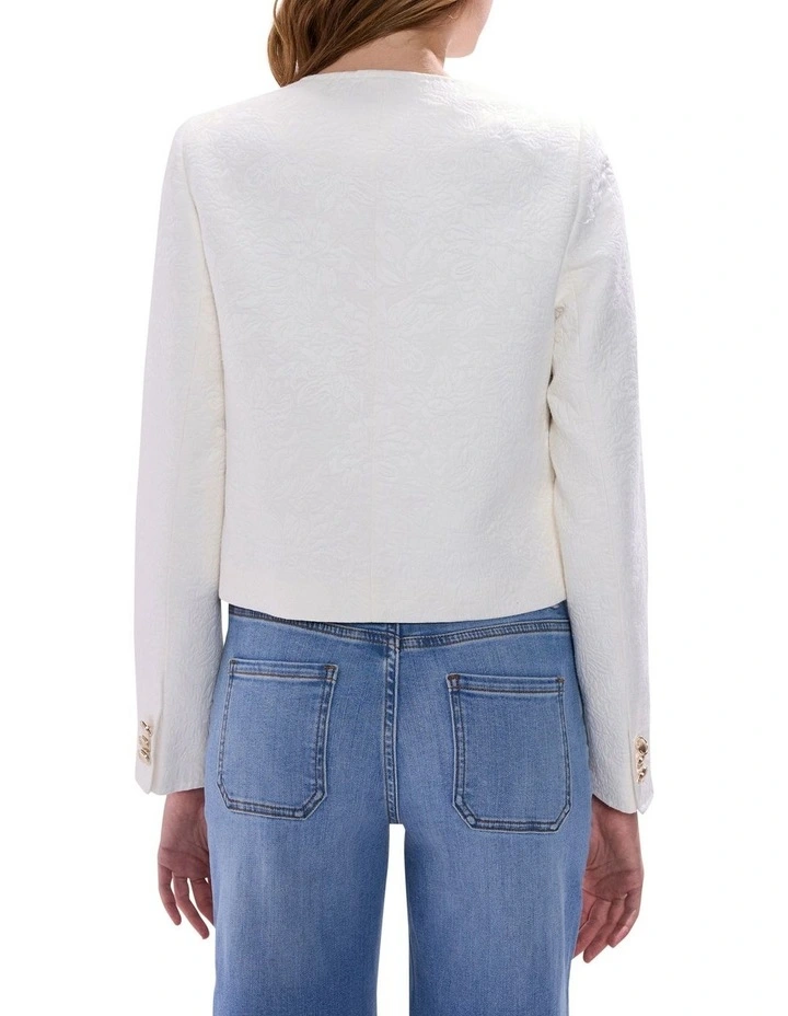 The Vault Jacquard Jacket in Ivory image 4