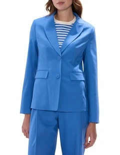 Pemberly Longline Blazer in Bluebird