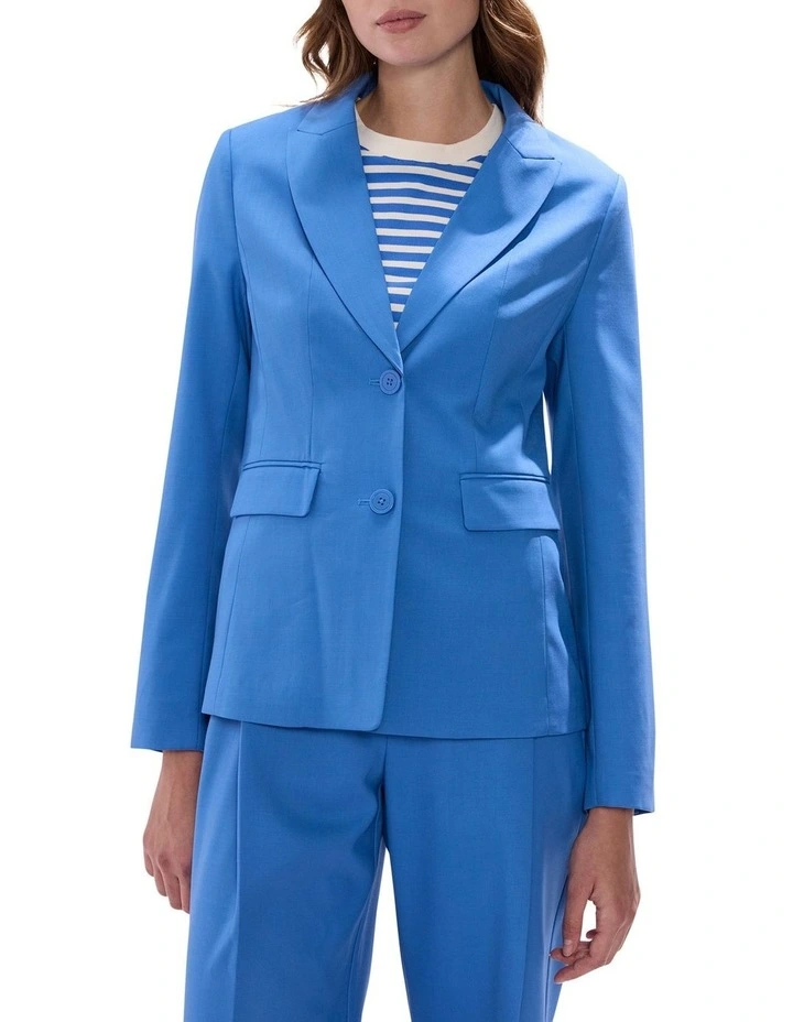 Pemberly Longline Blazer in Bluebird image 1