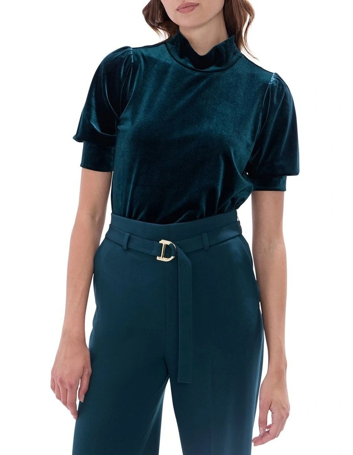 Vanessa Velvet Top in Deep Forest image 1