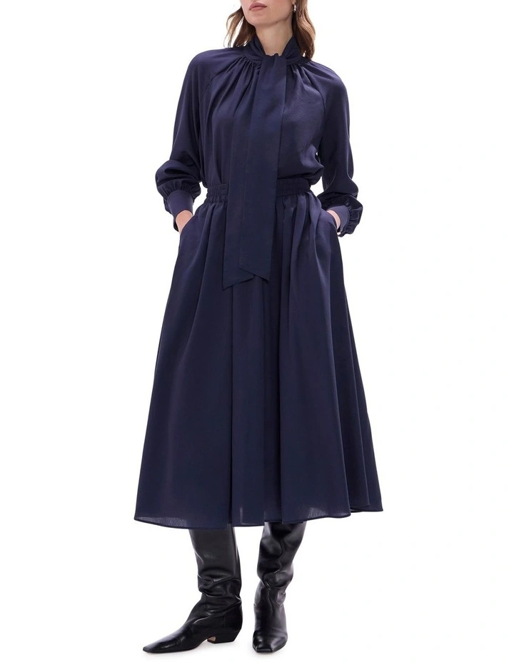 Twilight Pussy Bow Blouse in Navy image 2