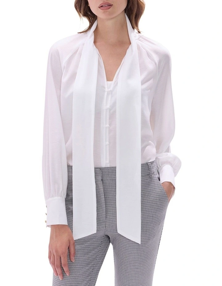 Twilight Pussy Bow Blouse in Ivory image 1