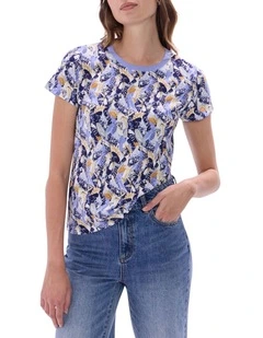 Wings And Ruin Tee in Blue Multi