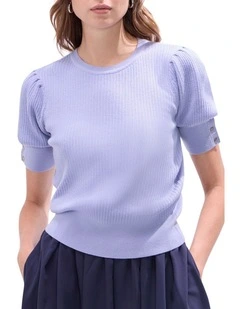 Clare Merino Knit Jumper in Pearl Blue