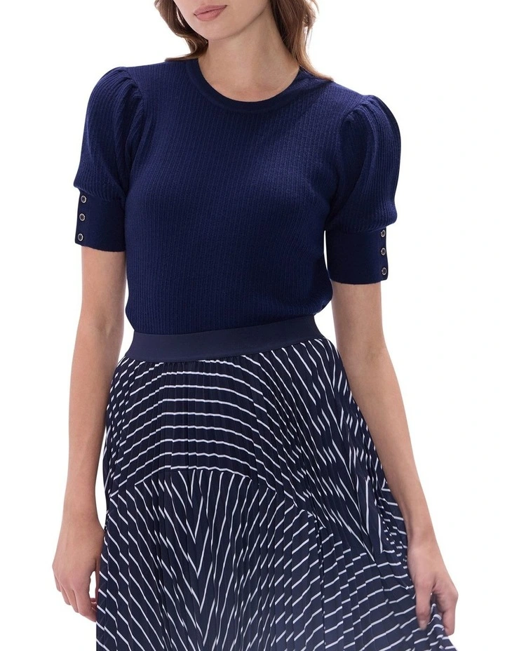 Clare Merino Knit Top in Midnight image 1