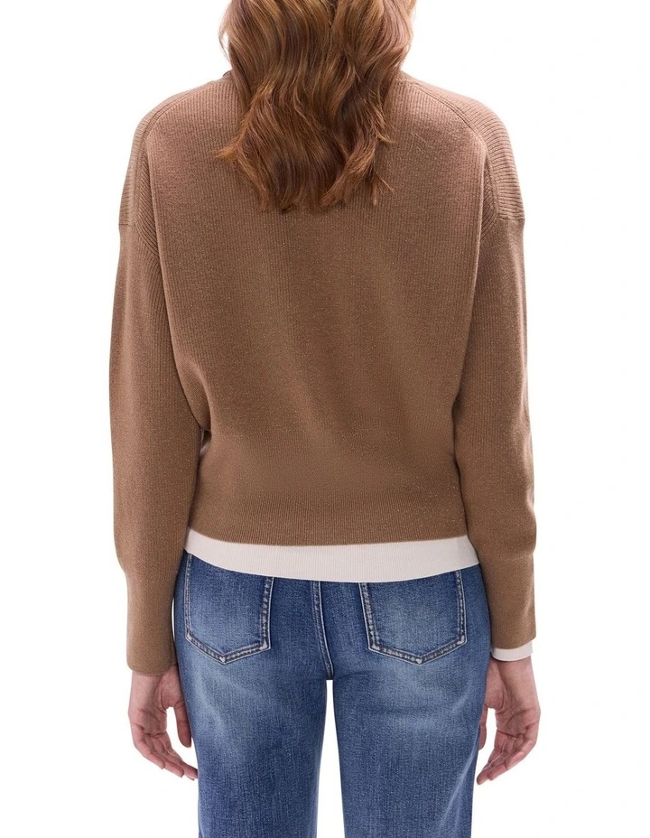 Raven Wool Blend Cardigan in Nut Brown image 4