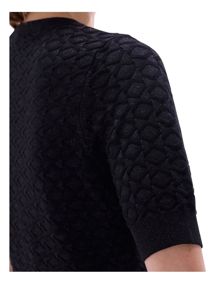 Shimmer Flames Knit Jumper in Black image 3