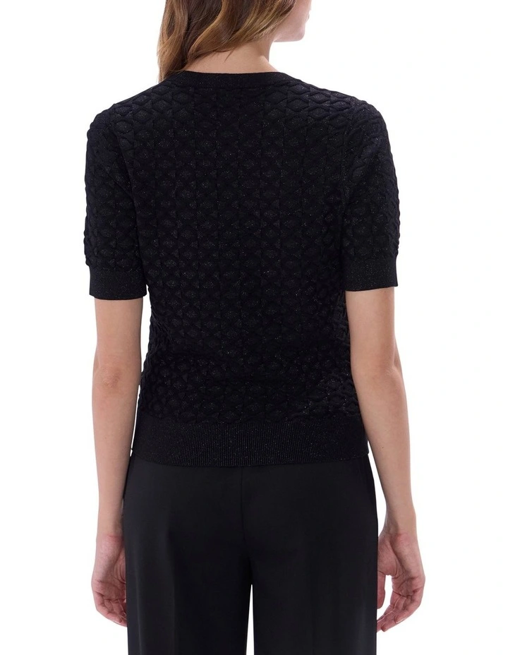 Shimmer Flames Knit Jumper in Black image 4